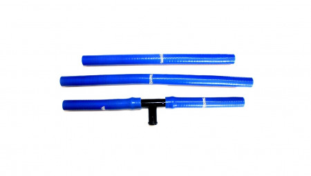 Патрубки отопителя ВАЗ-2110-2112 до 2003 г  (к-т 4 шт с тройником) силикон синий