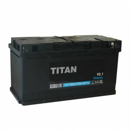 Аккумулятор "TITAN" CLASSIC  90 Ah, 12V пуск.ток 720 А прямая полярность (+ ; -)