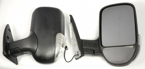 Зеркало Газель-Бизнес с повторителем, с ручным приводом и обогревом правое, черное, тесненное