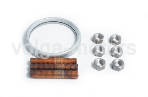 Р/к крепления приемной трубы Валдай (Волга, Газель 560, 405, 406 дв. с нейтрализатором) 1 прокладка+3 шпильки+6 гаек ф/уп. ГАЗ "Оригинал"