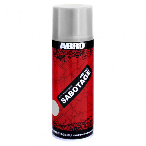 Краска (аэрозоль) ABRO SABOTAGE серебристая 400 мл