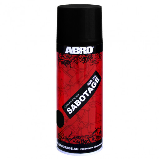 Краска (аэрозоль) ABRO SABOTAGE черная глянцевая 400 мл