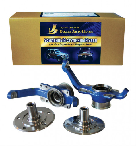 Кулак поворотный ВАЗ-2123 Chevrolet Niva в СБ с/о (усиленный ступичный узел для автомобиля 2123 с усиленной ступицей 2123, под тормозной диск 2121, двухрядным подшипником от грузовика 'Ивеко' и дополнительными сальниками (24 шлица) к-т. лев