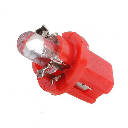 Лампа приборная 12Vх1,2W пластик. патрон B8.5d диод красный