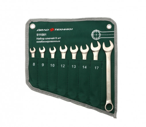 Набор ключей комбинированных  (8 шт.) планше 8,9,10,12,13,14,17,19
