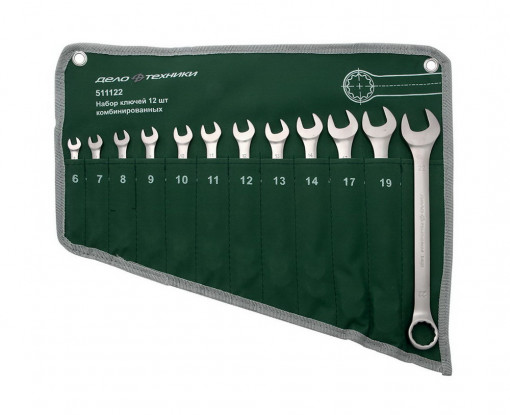Набор ключей комбинированных (12 шт.) планшет 6,7,8,9,10,11,12,13,14,17,19,22
