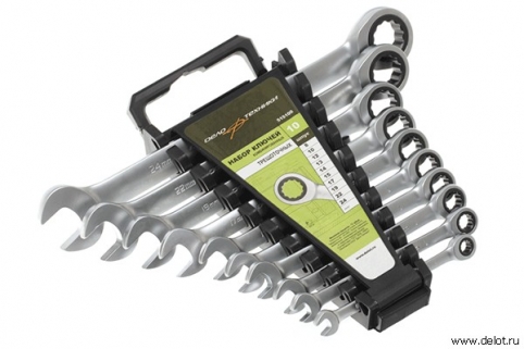 Набор ключей комбинированных (8 шт. трещетки) холдер 8,10,12,13,14,15,17,19