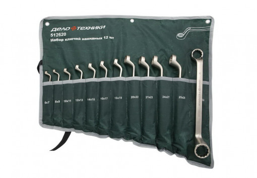 Набор ключей накидных (12 шт.) планшет 6х7, 8х9, 10х11, 12х13, 14х15, 16х17, 18х19, 20х22, 21х23, 24х27, 25х28, 30х32