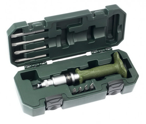 Отвертка ударная с 4 насадками L=36 и 80мм: шлиц 8, 10 мм; PH2, PH3 с защитной рукояткой