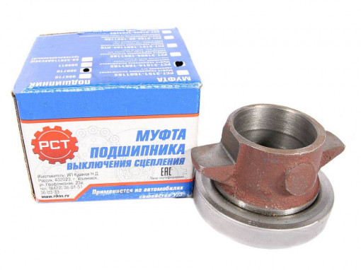 Подшипник выжимной с муфтой УАЗ (4-ст., лепест. сцеп., d=35, вилка с/о, подш. 360710) дв. ЗМЗ, УМЗ