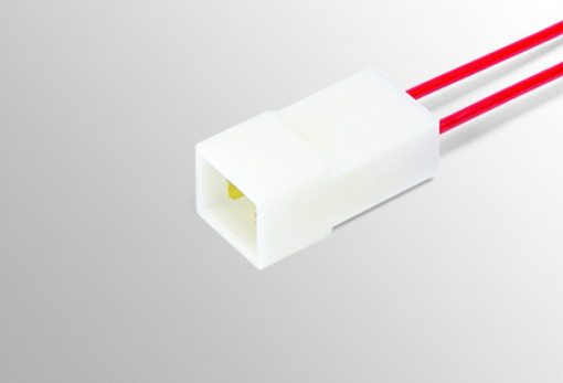 Разъем 2-х конт. штыревой (папа), серия 6.3 мм с проводом 1,0 мм²