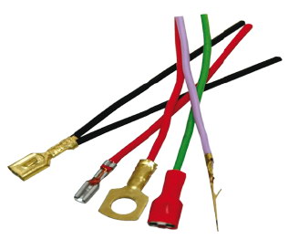 Разъем гнездовой (мама), серия 6,3 мм латунный с проводом L=120мм, S=0,75мм