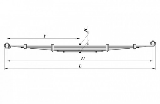 Рессора ПРИЦЕПЫ САЗ-82993, САЗ-82993-02, САЗ-82993-03, МОСКВИЧ 432, 2715, 27151 задняя (9 листовая)