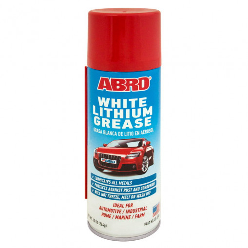 Смазка проникающая ABRO WHITE GREASE белая литиевая 284 г (спрей)