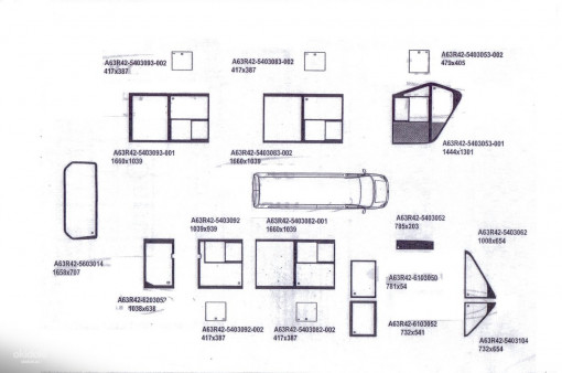 Стекло Газель NEXT Citiline (автобус) окна задка (1658х707) "Оригинал"
