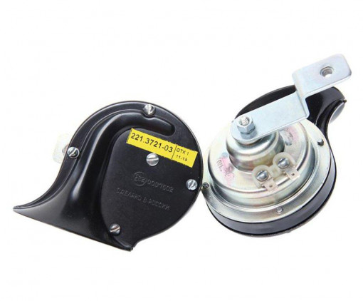 Сигналы звуковые Волга, Газель-Бизнес, Валдай (к-т 2 шт) с кронштейном "Оригинал"