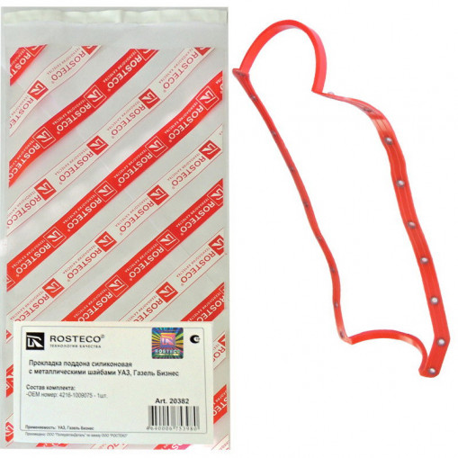 Прокладка поддона Газель дв. 4216, УАЗ дв. 4178, 421, 4213 силикон Красная