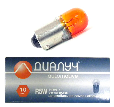 Лампа R5W одноконтактная 24Vх 5W (габарит, поворот, стоп-сигнал) оранж