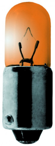 Лампа T4W одноконтактная 12Vх4W (габарит, приборы, номер) оранж