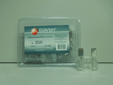 Предохранитель флажковый  25А МАКСИ  прозрачный