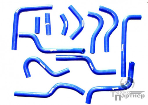 Патрубки отопителя дополнительного Газель дв.4216, 405 Евро-3 (к-т 13 шт) силикон синий