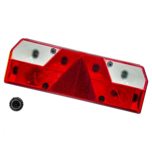 Фонарь задний UNIVERSAL 0023 левый с разъемом АМР б/л, белый поворотник