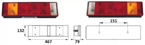 Фонарь задний MAN левый с разъемом АМР б/л