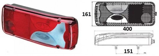 Фонарь задний MAN ТGA правый с разъемом АМР белый
