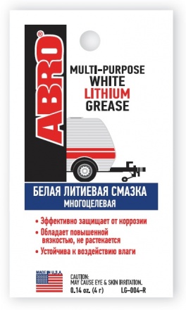 Смазка для суппортов и деталей тормозной системы ABRO синтетическая с литием (4 г). Обеспечивает долговременную защиту от истирания, износа и коррозии, устраняет скрип, защищает от износа при высоких нагрузках, повышает эффективность работы тормозной