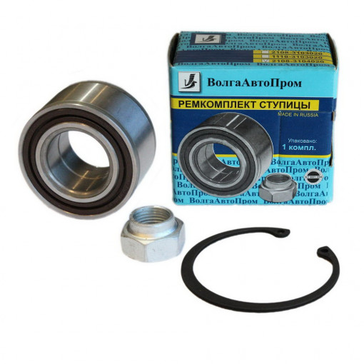 Р/к ступицы ВАЗ-2108-2115, Kalina, Priora, Granta задней (подшип+кольцо+гайка)