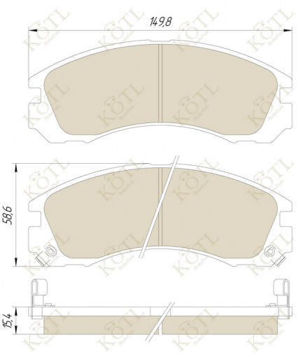 Колодка тормозная "KoTL" MITSUBISHI OUTLANDER 03/PAJERO 9000/00 (GDB1126) (к-т 4шт) перед