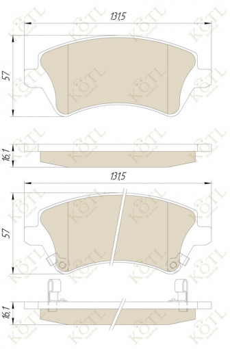 Колодка тормозная "KoTL" TOYOTA Corolla (E12), Altis, Runx, Corolla Verso (к-т 4шт) перед