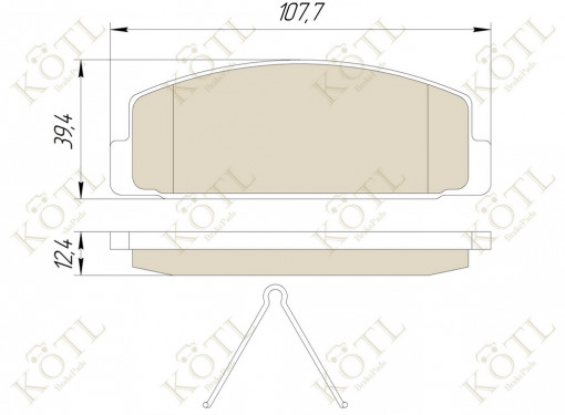 Колодка тормозная "KoTL" MAZDA 323, 6, 626, Atenza, Capella, Etude, Familia, Premacy, Protege, RX 7, Telstar, FORD Activa (с установ.пружинами) (к-т 4шт) задняя