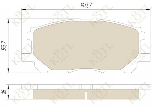 Колодка тормозная "KoTL" LEXUS RX300/RX330/RX350 0308/RX400H 0509 (GDB3338) (к-т 4шт) перед