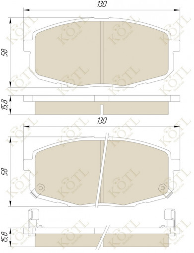 Колодка тормозная "KoTL" HYUNDAI i30, Elantra, KIA СEED, CARENS (к-т 4шт) перед