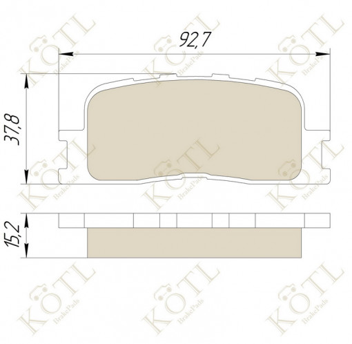 Колодка тормозная "KoTL" TOYOTA CAMRY, HIGHLANDER  2.4/3.0 2001/08  -2006/11, LEXUS ES 2001/08  -2008/06 (к-т 4шт) задняя