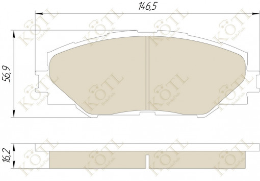 Колодка тормозная "KoTL" TOYOTA Auris, Blade, Corolla, RAV 4 III, IV, Prius (к-т 4шт) перед