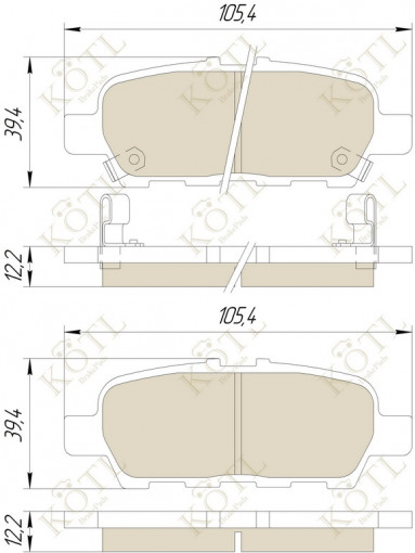 Колодка тормозная "KoTL" NISSAN X-Trail, Qashqai, Tiida, Teana, Murano, 350 Z, Fairlady Z, Dualis, INFINITI FX, G, SUZUKI Escudo II, Grand Vitara II, XL-7 , RENAULT Koleos (к-т 4шт) задняя