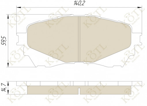 Колодка тормозная "KoTL" MAZDA 6 (2012-) (к-т 4шт) перед