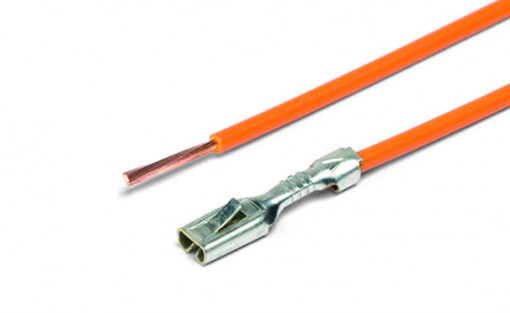 Разъем гнездовой (мама), серия 2,8 мм с фиксирующим элементом с проводом