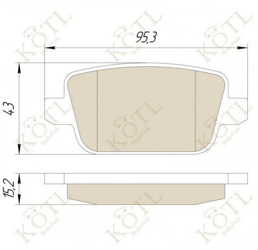 Колодка тормозная "KoTL" FORD Focus II, Galaxy, Kuga I, Mondeo IV, S-MAX, VOLVO S80 II, V70 II-III, V70 XC, XC70 II, XC70 CROSS COUNTRY (к-т 4шт) задняя
