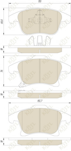 Колодка тормозная "KoTL" FORD Fusion, Galaxy, Mondeo V, S-MAX  2014/09 - (к-т 4шт) перед