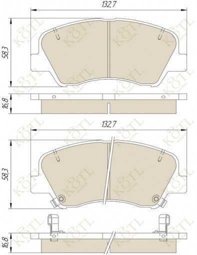 Колодка тормозная "KoTL" HYUNDAI Solaris IV, Accent IV, Verna IV  2010/11-, KIA Rio III  2011/09 - (к-т 4шт) перед