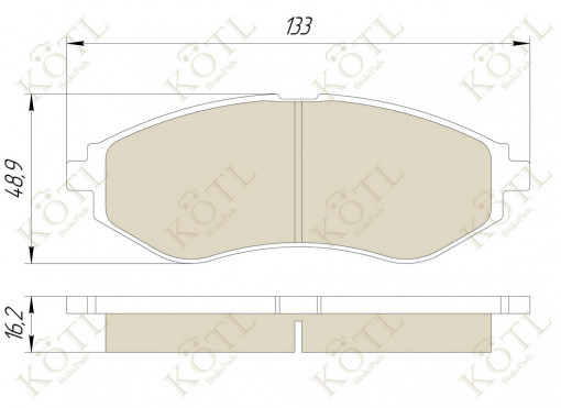 Колодка тормозная "KoTL" CHEVROLET Aveo, Kalos, Lova (к-т 4шт) перед