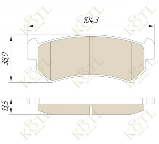 Колодка тормозная "KoTL" CHEVROLET / DAEWOO Lacetti, Nubira, Optra, Gentra (к-т 4шт) задняя