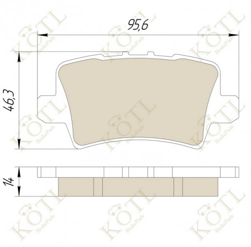 Колодка тормозная "KoTL" HONDA Civic IX  2012/02-, Civic VIII  2005/09- (к-т 4шт) задняя