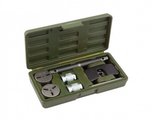 Набор инструмента для утапливания поршней тормозного цилиндра  8 предметов. Универсальный трехточечный адаптер применяется для обслуживания автомобилей с электронным парковочным тормозом, таких как Audi, BMW, Iveco Daily, Renault, Range Rover, Seat,