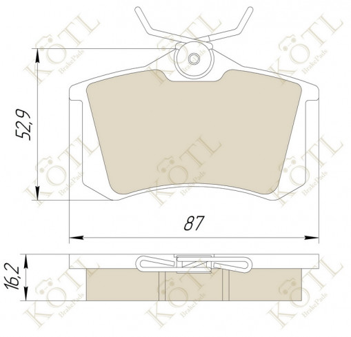 Колодка тормозная "KoTL" AUDI, CITROEN, DS, FORD, PEUGEOT, RENAULT, SEAT, SKODA, VW A1, A2, A3, A4, A6, A8, TT; BERLINGO, C2, C3, C4, 4, XSARA; ; ESCORT, GALAXY; 1007, 307, 308, PARTNER; AVANTIME, CLIO, ESPACE, FLUENCE, GRAND, MEGANE, MODUS