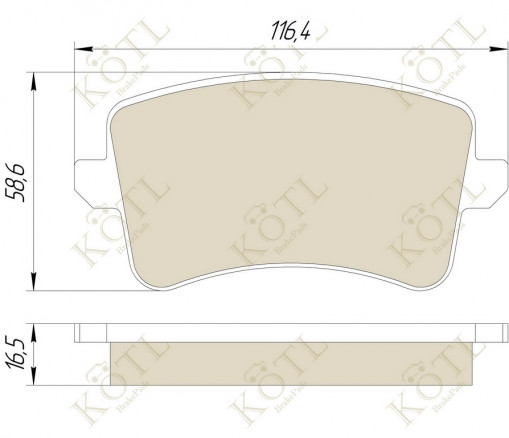 Колодка тормозная "KoTL" AUDI A4, A5, Q5 (к-т 4 шт) задняя