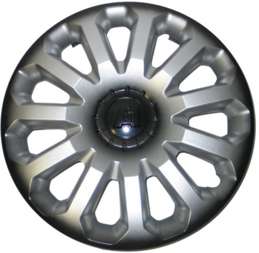 Колпак колеса R13 "А-1 + " (к-т 2 шт) (пруж.) серебристо-черный